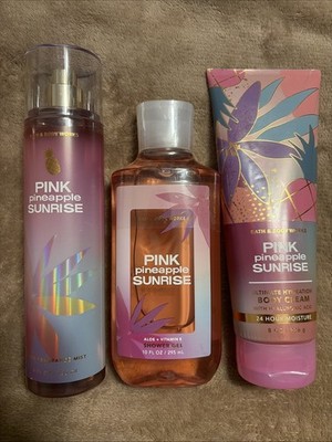 Bath And Body Works ~ Pink Pineapple Sunrise ~ Shower Gel, Mist & Body Cream Lot