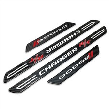 Dodge Charger R/T Black Carbon Fiber Universal Door Sill Protector Kick Plates