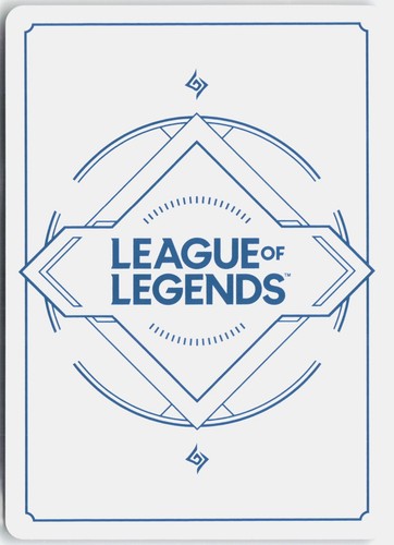 White foil League of Legends card with blue angular border, central graphic, and text “R04a” at bottom.