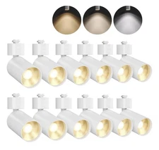 12-Light Track Light Kit with Rails White VONLUCE Modern Ceiling Spotlight