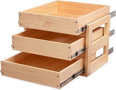 Pull Out Drawers For Cabinets, 26''W×21''D×19''H Soft Close Slide Out Wood Shelf