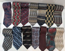 Men's Multicolor Tie Lot 14 Piece Geometric Striped Paisley Polka Dot Assorted