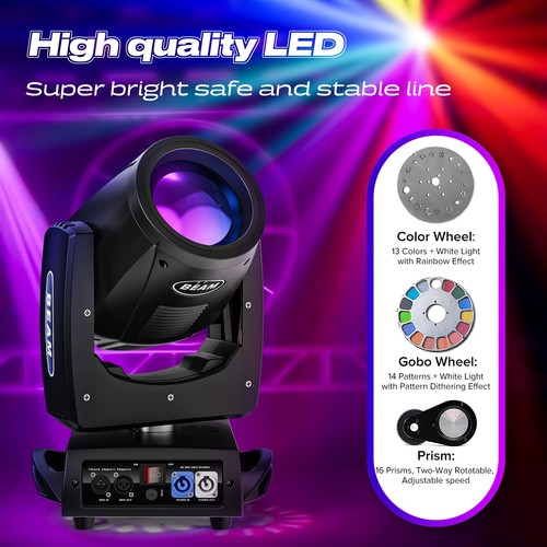 Mini 230W 7R Zoom Sharpy Beam LED Moving Head Light DMX 8+16Prism Stage Lighting - Picture 10 of 15