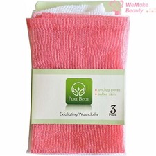 Pure Body Exfoliating Washcloths 3 Count New