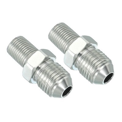 2 Pcs Pipe Adapter Connector 1/2'' Male 37° Flare JIC x 1/8'' Male R Pipe Fitting