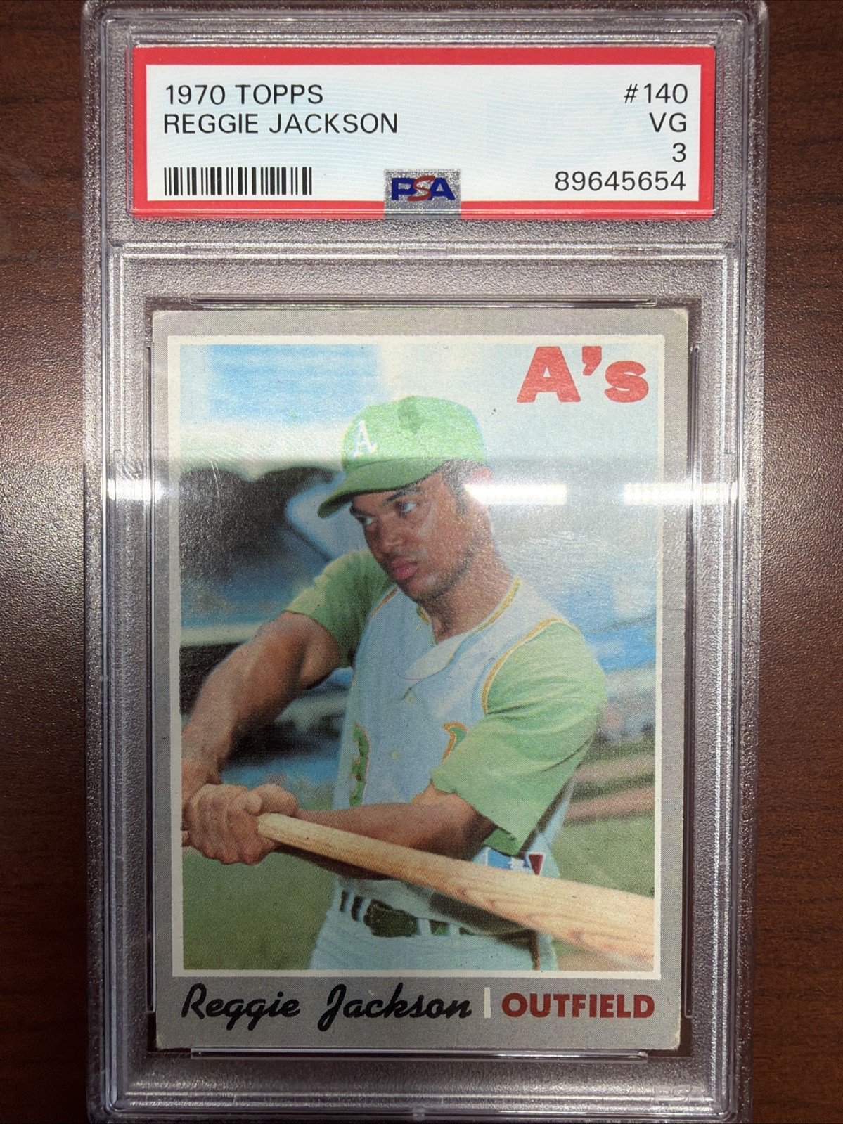 1970 TOPPS - REGGIE JACKSON #140 - PSA 3 OAKLAND ATHLETICS HOF