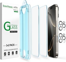 2-Pack Tempered Glass Screen  Camera Lens Protectors for iPhone 16 Pro 6.3