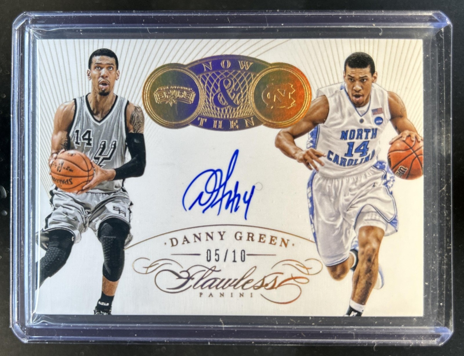 2014-15 Panini Flawless Danny Green Now and Then Signatures Gold Auto #/10 USA