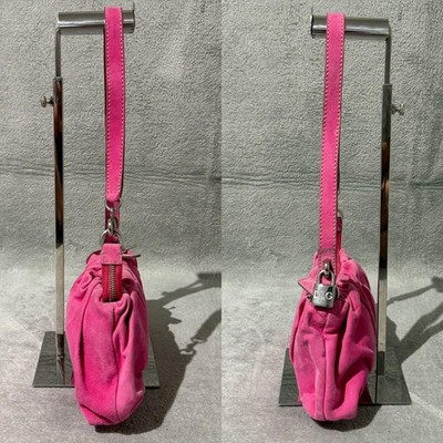 D&G Gathering Shoulder Bag Suede Pink