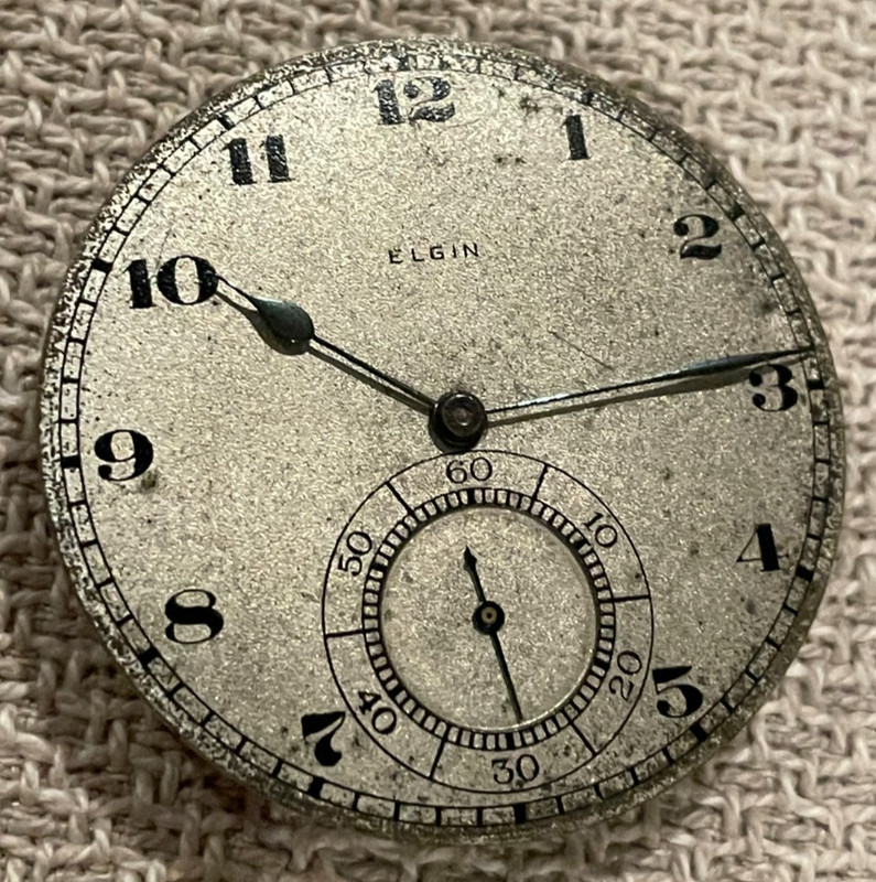 12s Elgin 17j   OF  Pocket Watch Movement. Ticks