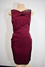 Kay Unger Dark Red Satin Cocktail Dress Size 4 US On Sale rp
