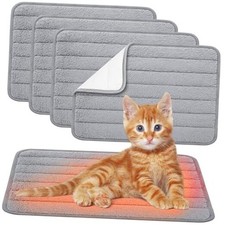 4 Pack Self Heating Cat Pad Indoor Grey Self Warming Pet Bed 16 x 20 Inch