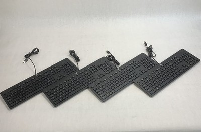 HP PH0U Slim USB Wired QWERTY Keyboard Black (Lot of 4)