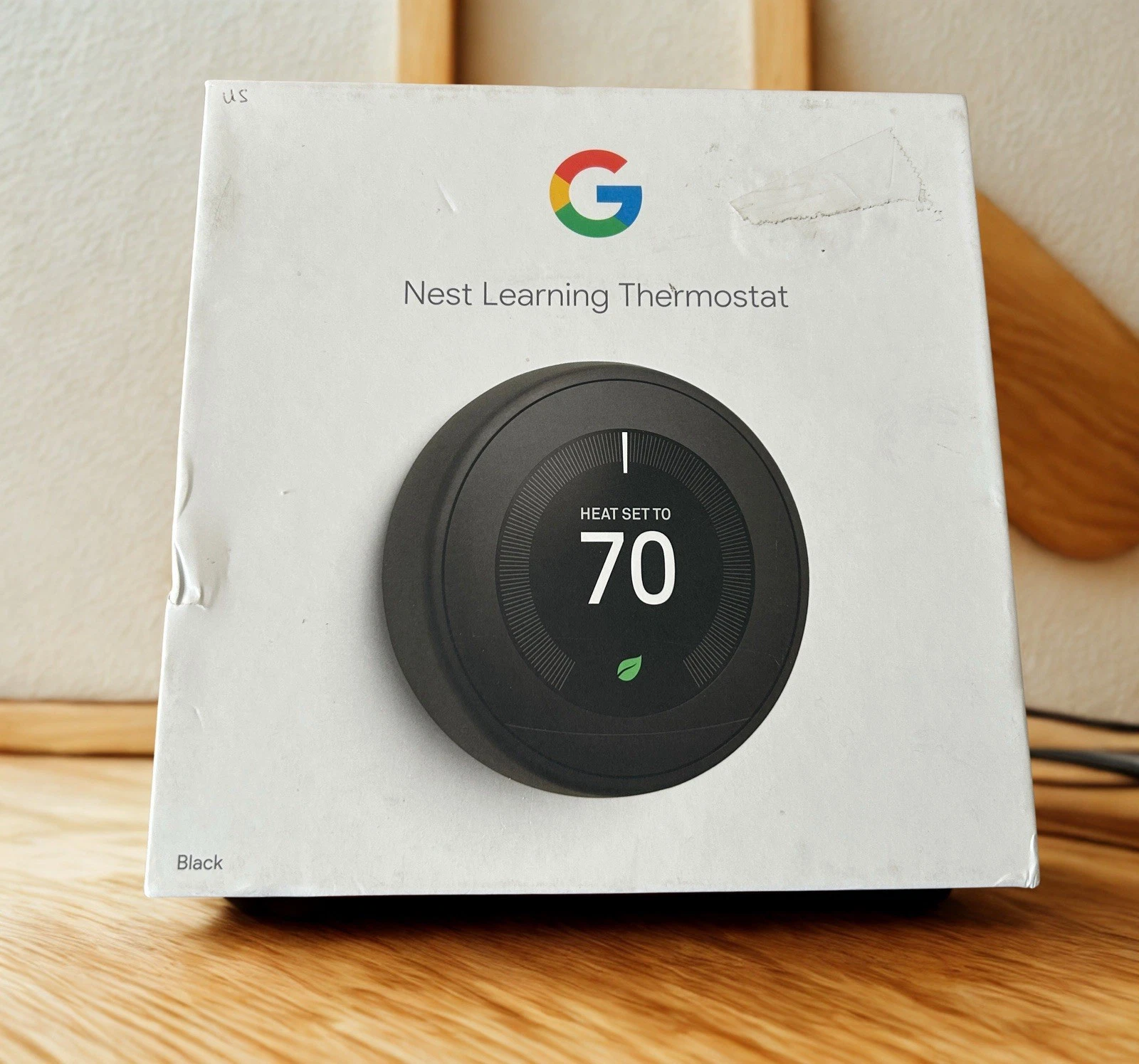 Google Nest Learning Thermostat 3rd Gen T3016US Black WiFi Smart Home US Version