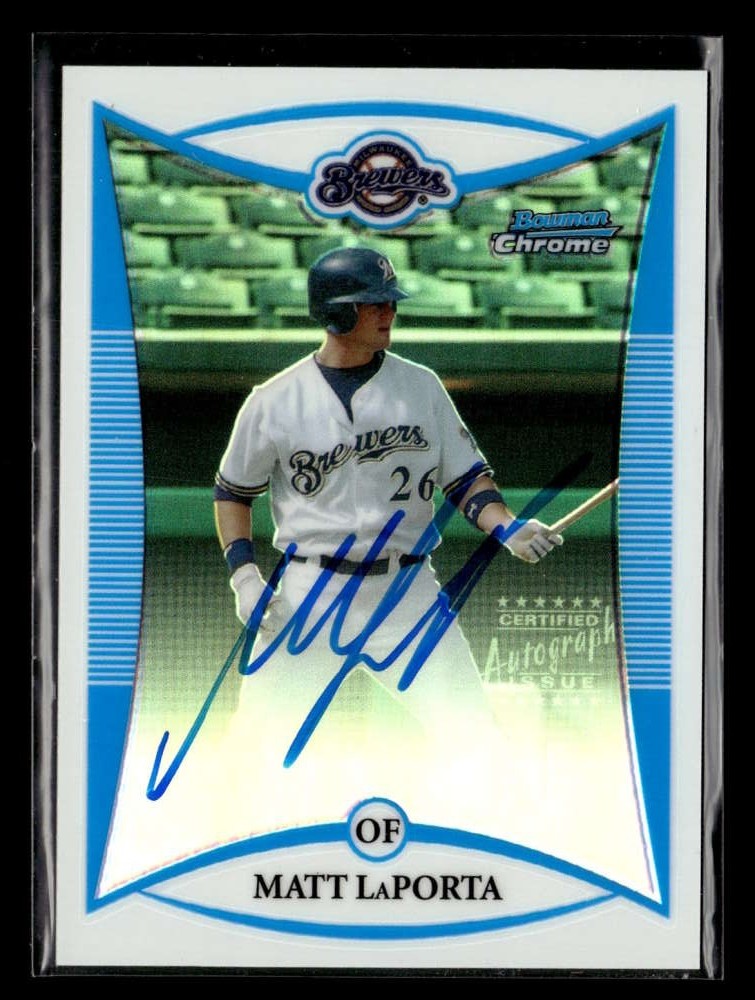 2008 Bowman Matt LaPorta Chrome Auto Autograph Refractor /500 #BCP113 UX5386