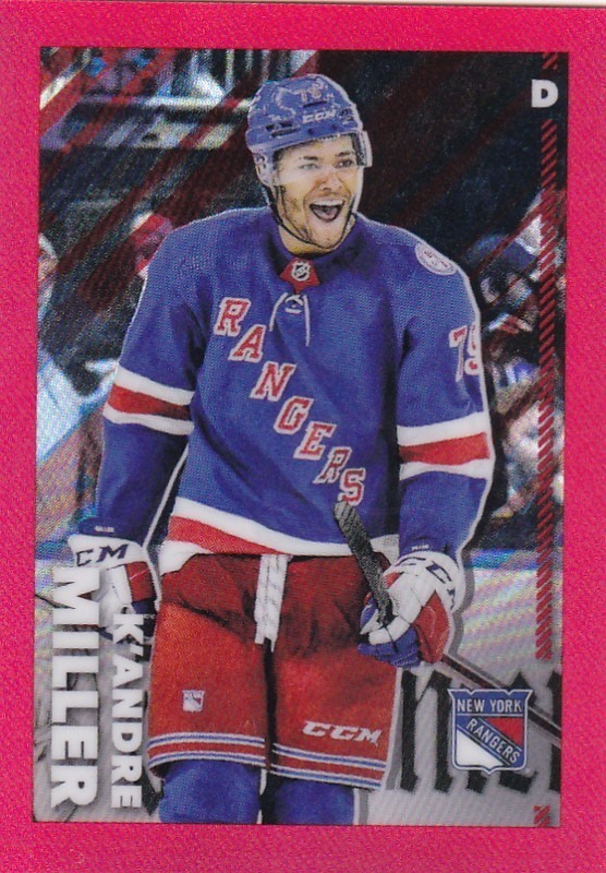 2022-23 TOPPS CHROME NHL STICKER #339 K'ANDRE MILLER SSP RED /5 MADE-RANGERS