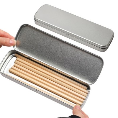 2 Pcs Pencil Case Simple Pen Case Pen Box Metal Pencil Box School Supplies