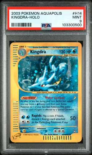 POKEMON KINGDRA-HOLO 2003 AQUAPOLIS #H14 PSA 9