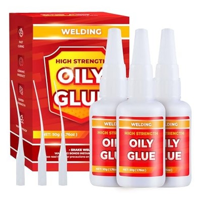 3 PCS Welding High-Strength Oily Glue, Welding Super Glue Gel Instant Adhesive 