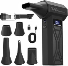 Compressed Air Duster 2-in-1 and Vacuum Cleaner, 110000RPM Black