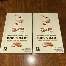 (2) 12 Bars Bob's Red Mill Peanut Butter Coconut & Oats Bar Gluten Free 11/25