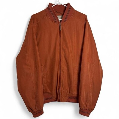 Vintage Retreat Orange Boxy Zip-Up Bomber Jacket Men's Size Large
