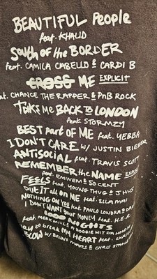 Ed Sheeran No 6 Collaborations Project Tour Pop Up LIMITED Hoodie  Size L