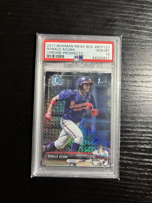 2017 Bowman Mega Box Ronald Acuna 1st Bowman Chrome PSA 10 #BCP127 Braves