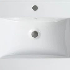 30 Inch Ceramic Vanity Top, 29.9"D x 18.3"W x 6.7"H, Glossy White