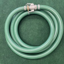 Green PVC 1.5" Suction Hose Assembly with M/F Cam Lock Fittings - 20 Ft