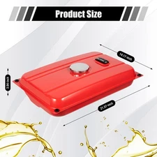 15L  Universal Generator Gas Fuel Tank w/ Chrome Cap Gauge Petcock Valve Red