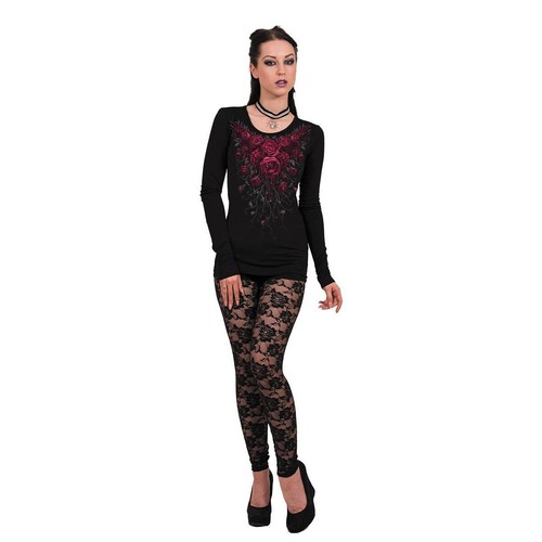 Spiral Blood Rose Baggy Top Black • Local Stock • Gothic - Picture 2 of 2