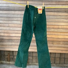 Vintage Levi s 746 USA 1977 Student W25 L32 746-1539 Green Bell Bottom NOS