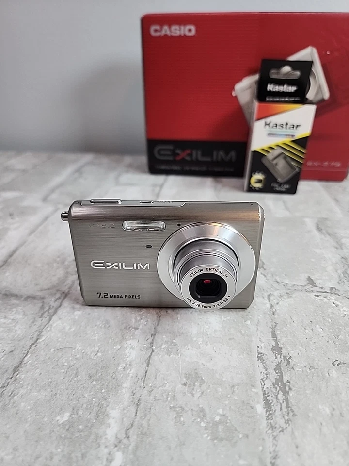 CASIO Exilim EX-Z70 7.2 MP Digital Compact Camera Silver Battery Charger Tested - Image 3 of 4