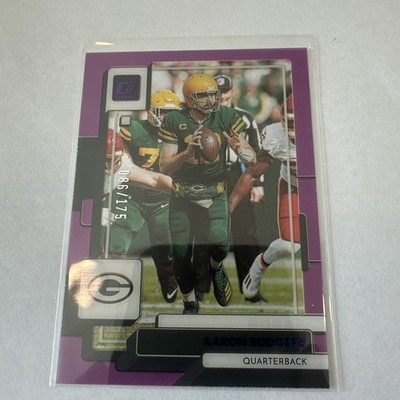2022 Panini Clearly Donruss - Purple #18 Aaron Rodgers /175 Packers HOF 
