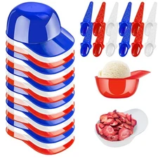 96 Pack Baseball Helmet Ice Cream Bowls 48pc Spoons and 48pc 8oz Mini Dessert...