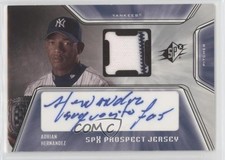 2001 SPx Prospect Jersey Auto Adrian Hernandez #142 Auto 0s5s