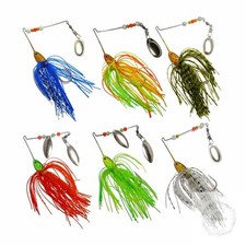 6 Pcs Bass Spinner Baits, Spinner Baits for Bass Fishing Trout Salmon Hard Metal