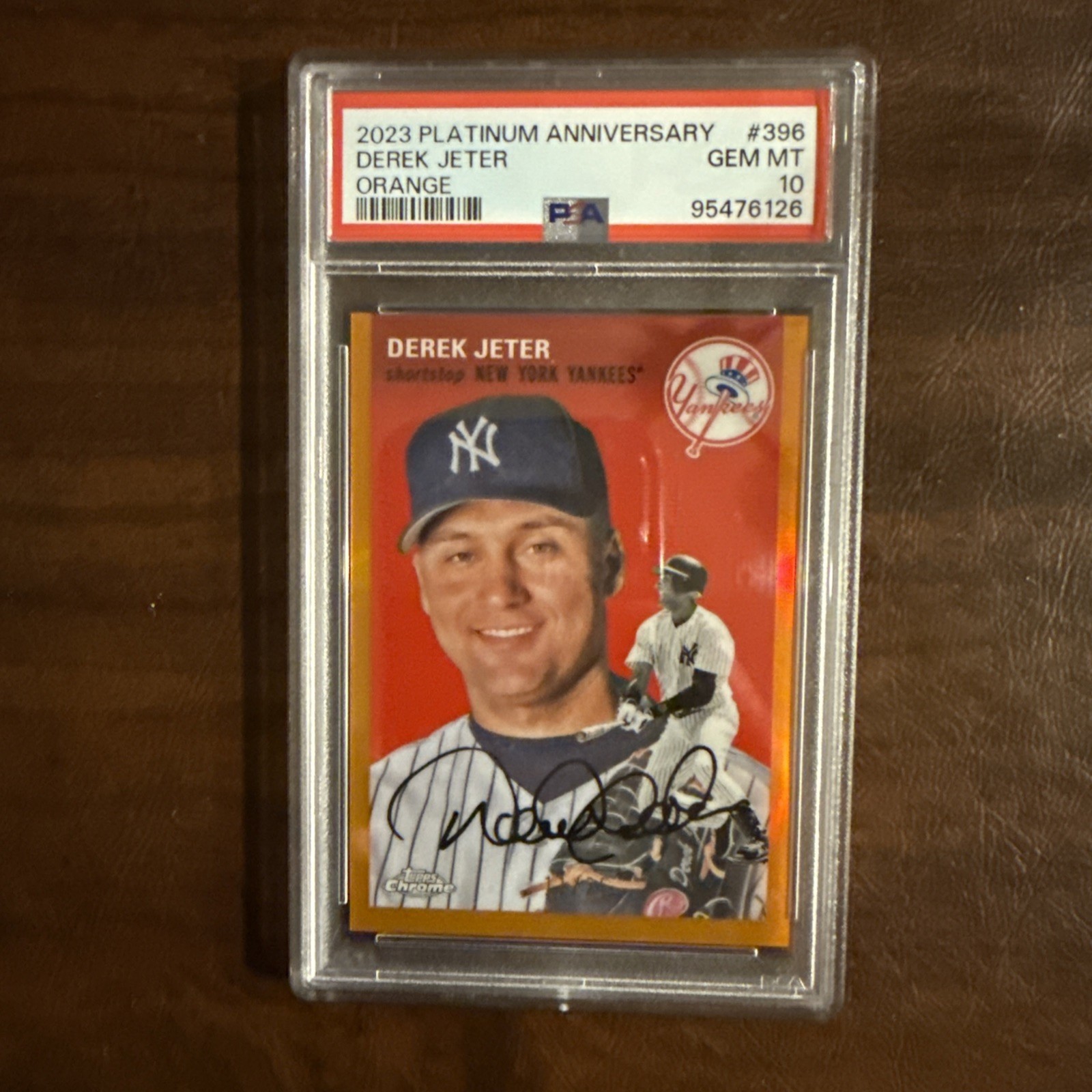 2023 Topps Chrome Platinum Anniv  DEREK JETER Orange Refra /25 PSA 10 POP 3 #396