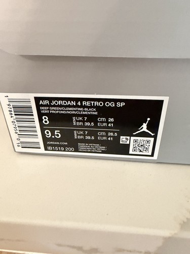 Jordan 4 Retro OG SP Undefeated 2025 Herren Sportschuhe Größe 8 IB1519-200 - Bild 10 von 10