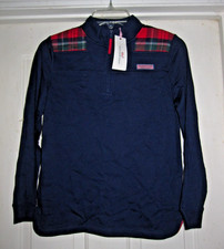 Vineyard Vines Girls' Shep Shirt in Deep Bay Merry Plaid - Size L 14 - NWT