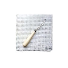 Free Pattern Rug Hooking Mesh Canvas Wooden Bent for Latch Hook DIY Kit Tool for