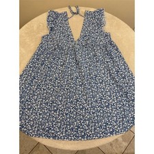 SHEIN Curve Size 0XL Blue Floral Fit & Flare Knee Length Dress