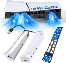 FASTSNAIL Horizontal Stand & Cooling Fan for PS5 Pro/Slim Console,Auto Fan Speed