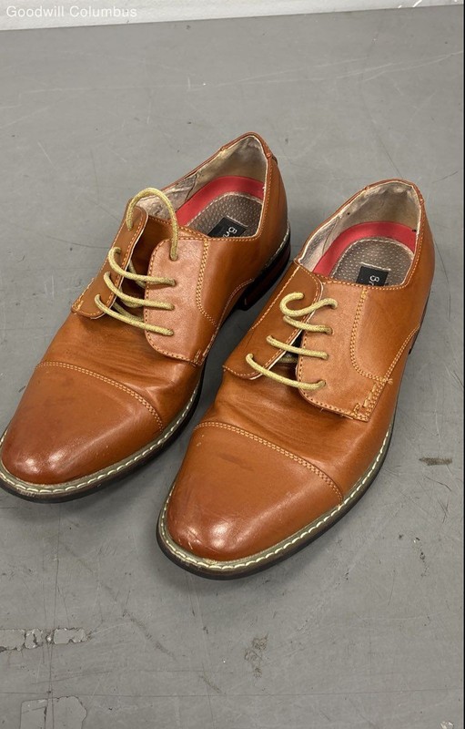 Bruno Marc Prince-6 Tan Cap Toe Derby Men's Dress Shoes Size 9
