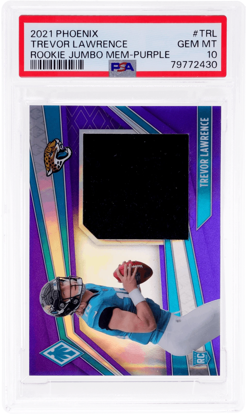 Trevor Lawrence Panini Phoenix Rookie Jumbo Memorabilia #TRL Purple