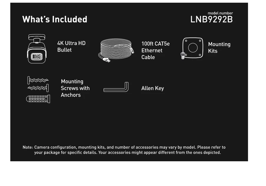 Lorex LNB9292B 4K Ultra HD IP 4x Motorized Bullet Camera, 30FPS, IP67, 1PK - Image 2 of 4