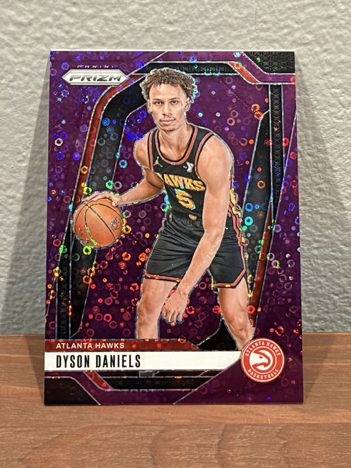 Dyson Daniels 2024-25 Panini Prizm /75 Purple Disco Prizm SP Hawks