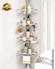 Rustproof Corner Shower Caddy Tension Pole for Bathroom Organizers