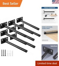 Invisible 6" Floating Shelf Brackets - 8 Pack Solid Steel Supports Included